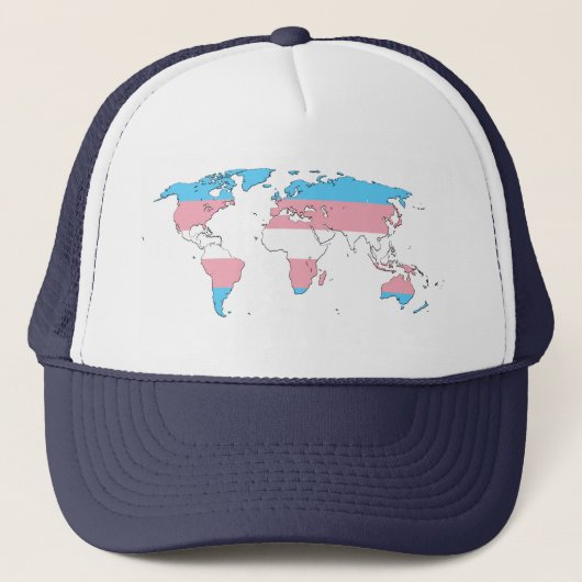 Transgender pride world map Hat Trucker Pet (Voorkant)