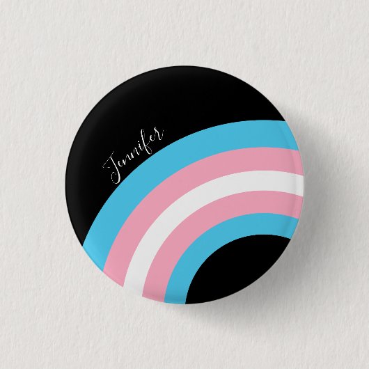 Transgender Rainbow Pride Custom Ronde Button 3,2 Cm (Voorkant)