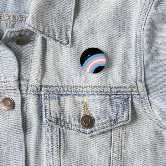 Transgender Rainbow Pride Custom Ronde Button 3,2 Cm (In situ)