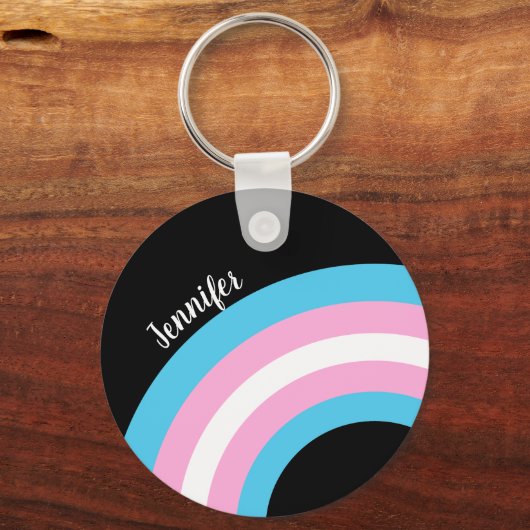 Transgender Rainbow Pride Custom Sleutelhanger (Achterkant)