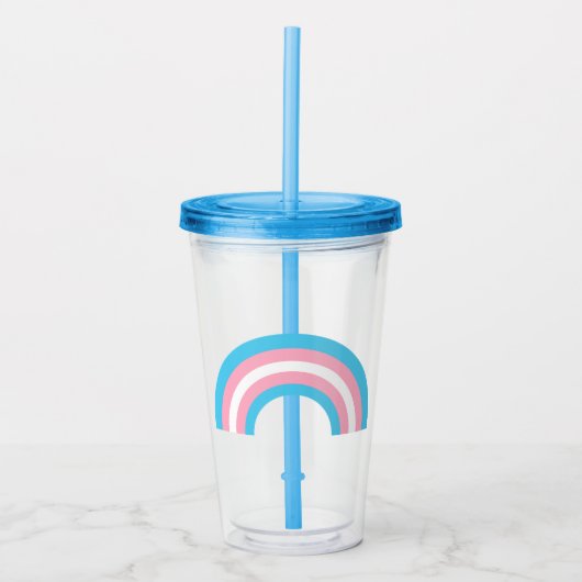 Transgender Rainbow Pride Flag Acryl Drinkbeker (Voorkant)