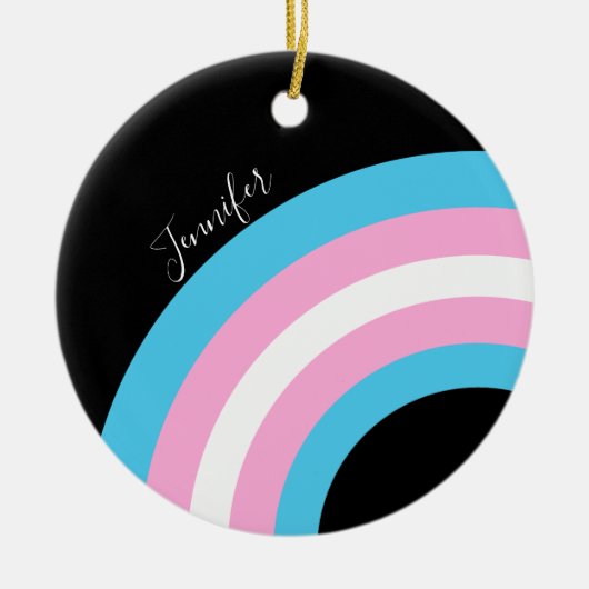 Transgender Rainbow Pride Flag Custom Keramisch Ornament (Voorkant)