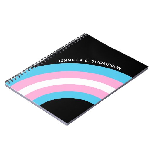 Transgender Rainbow Pride Flag Custom Notitieboek (Linkerzijde)