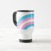 Transgender Rainbow Pride Flag gepersonaliseerd Reisbeker (Voorkant links)