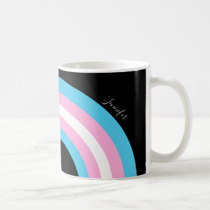 Transgender Rainbow Pride Flag Monogram Coffee Mok