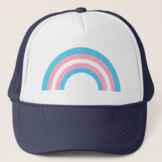 Transgender Rainbow Pride Flag Trucker Pet (Voorkant)