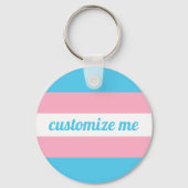 Transgender regenboogvlag Aangepast Sleutelhanger (Achterkant)