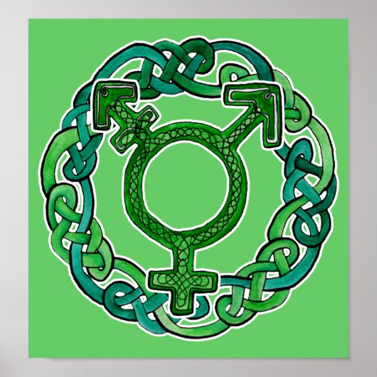 Transgender-symbool Knotwork Poster (Voorkant)