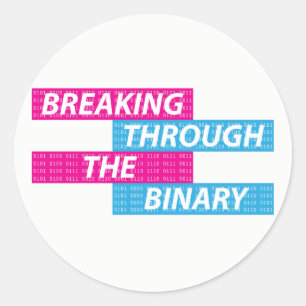Transgender/Trans/FTM/MTF/Niet-binaire Pride Code Ronde Sticker