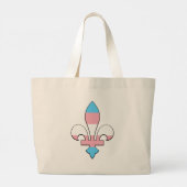 Transgender trots fleur-de-lis  grote tote bag (Achterkant)