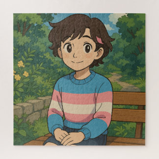 Transgender Vlag Anime Persoon | LGBTQIA+ Legpuzzel