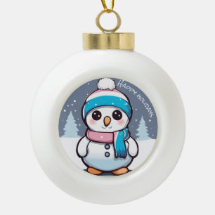 Transgender vlag gekleurde sneeuwman kerstboom keramische bal ornament