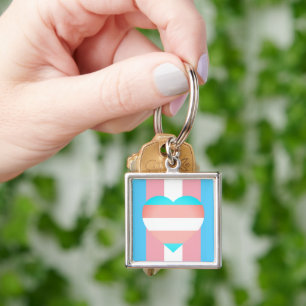 Transgender-vlag, hart- en pridegemeenschap/geslac sleutelhanger
