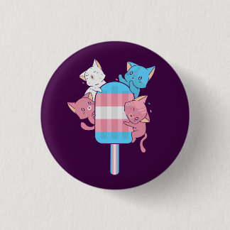 Transgender Vlag Katten en een Ijslolly Ronde Button 3,2 Cm