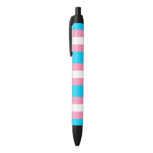 Transgender Vlag LGBTQIA+ Roze, Blauw en Wit Zwarte Inkt Pen