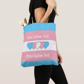 Transgender vlag met tekst draagtas