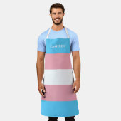 Transgender Vlag Monogram Schort (Gedragen)