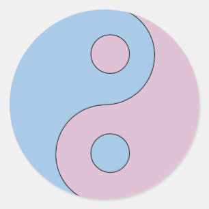Transgender Yin Yang Symbol Ronde Sticker