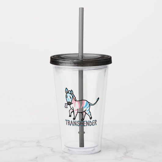 Transgender-Zebra Acryl Drinkbeker (Voorkant)