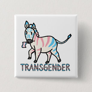 Transgender-Zebra Vierkante Button 5,1 Cm
