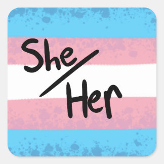 Transgender zij/haar voornaamwoord sticker