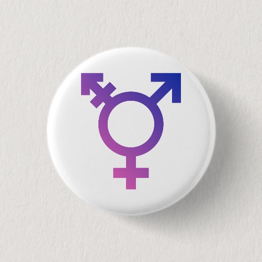 Transgendersymbool Ronde Button 3,2 Cm (Voorkant)