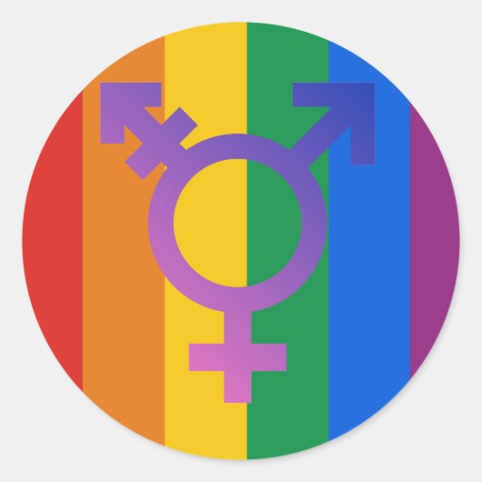 Transgendersymbool Ronde Sticker (Voorkant)