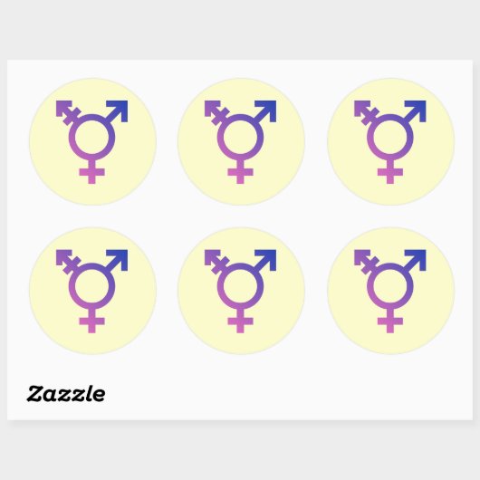 Transgendersymbool Ronde Sticker (Vel)