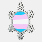 Transgendervlag Tin Sneeuwvlok Ornament (Rechts)