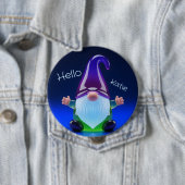 Translucent Glass Gnome Figurine with Custom Name Ronde Button 4,0 Cm (In situ)