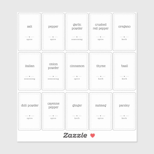 Translucide 1 x 1,8" Étiquettes de bocaux à épices (Feuille)