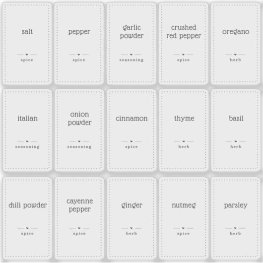 Translucide 1 x 1,8" Étiquettes de bocaux à épices (Devant)