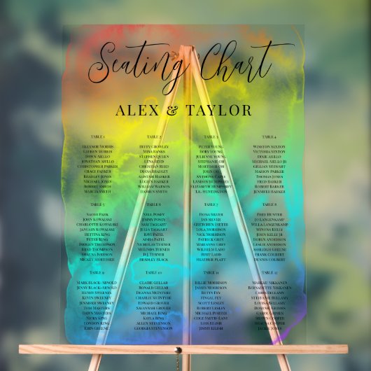 Translucide Arc-en-ciel Ombre LGBTQ Seating Chart (Neutre)