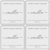 Translucide Clear Personnalisé Étiquettes de bougi (Devant)