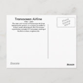 Transocean Airlines Briefkaart (Achterkant)