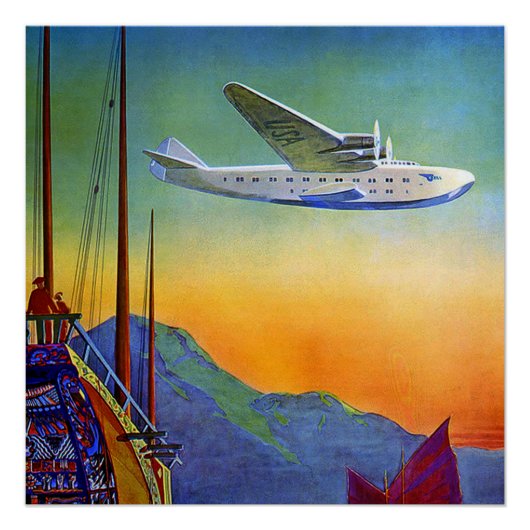  Transpacific Flight Travel Perfect Poster (Voorkant)