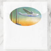  Transpacific Verre Oosten Reizen Ovale Sticker (Tas)