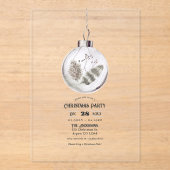 Transparant Boho Neutraal Kerstfeest Acryl Uitnodigingen (Voorkant)