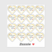 Transparant Goud Hart Dank u Stickers (Vel)