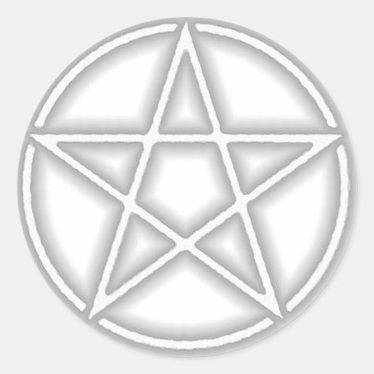 Transparant Grijs Pentakel Stickers (Voorkant)