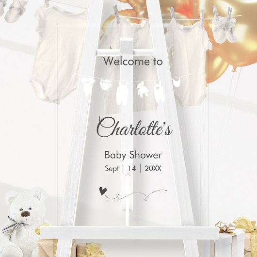 Transparant minimalistisch Baby shower Acryl Bord