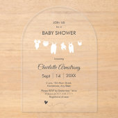 Transparant minimalistisch Baby shower Acryl Uitnodigingen (Voorkant)