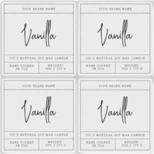 Transparant modern kaarsenlabel sticker