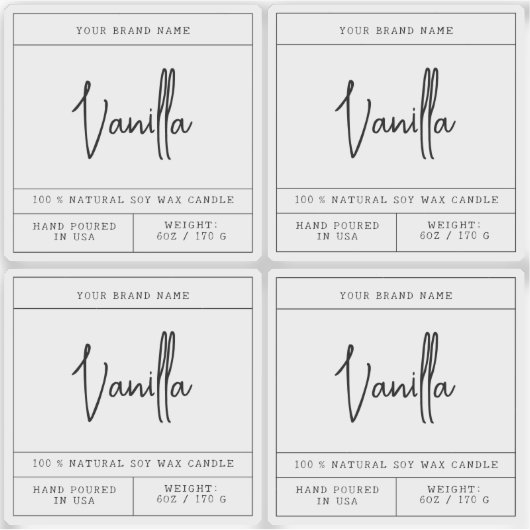 Transparant modern kaarsenlabel sticker (Voorkant)