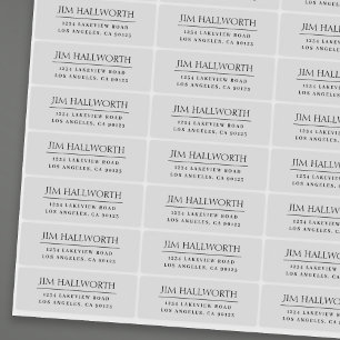 Transparant Modern Zwart & Duidelijk Terugkeeradre Sticker