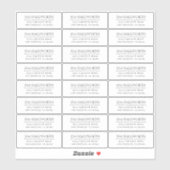 Transparant Modern Zwart & Duidelijk Terugkeeradre Sticker (Vel)