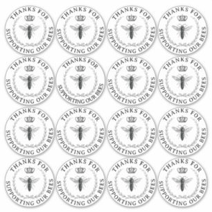 Transparant Queen Bee Hartelijk dank voor uw steun Sticker