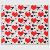 Transparant Rood Zwart Liefde Vorm Hart Cadeaupapier (Vlak)