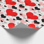Transparant Rood Zwart Liefde Vorm Hart Cadeaupapier (Hoek)