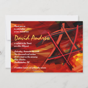TRANSPARANT STAR Bat Bar Mitzvah Uitnodiging rood